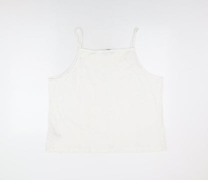 Womens UK Size 22 Marks and Spencer White Basic T-Shirt
