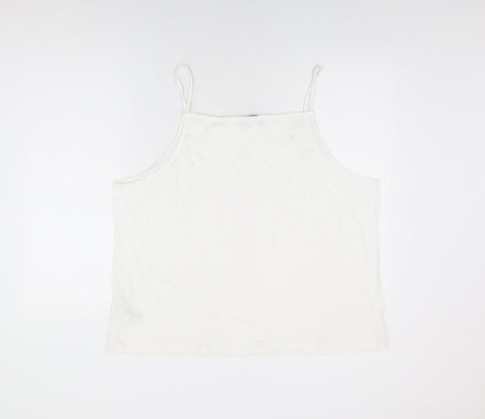 Womens UK Size 22 Marks and Spencer White Basic T-Shirt