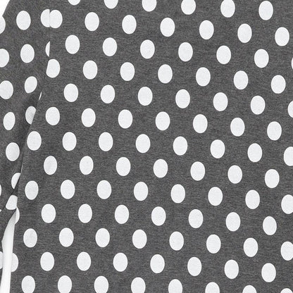 Roman Womens Grey Polka Dot Polyester Shift Size 12 Round Neck Pullover