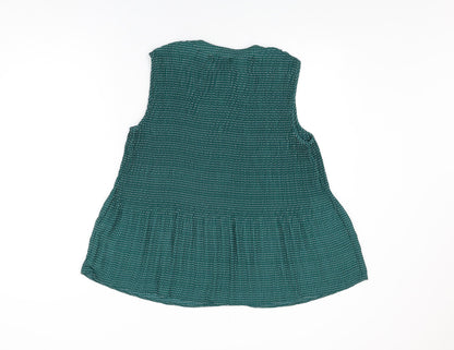 Womens UK Size M Adrianna Papell Green Basic Blouse