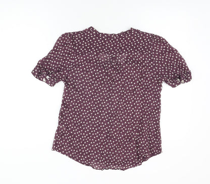 Womens UK Size 10 Topshop Purple Basic Button-Up