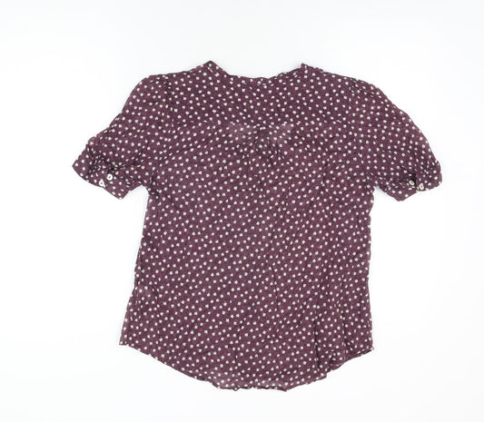 Womens UK Size 10 Topshop Purple Basic Button-Up