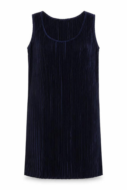 H&M Womens Blue Polyester Shift Size M Scoop Neck Pullover