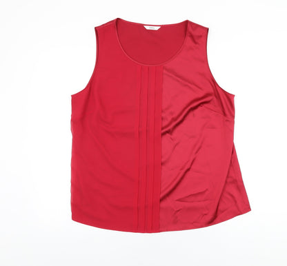 Womens UK Size 18 Marks and Spencer Red Basic Blouse