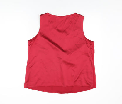 Womens UK Size 18 Marks and Spencer Red Basic Blouse