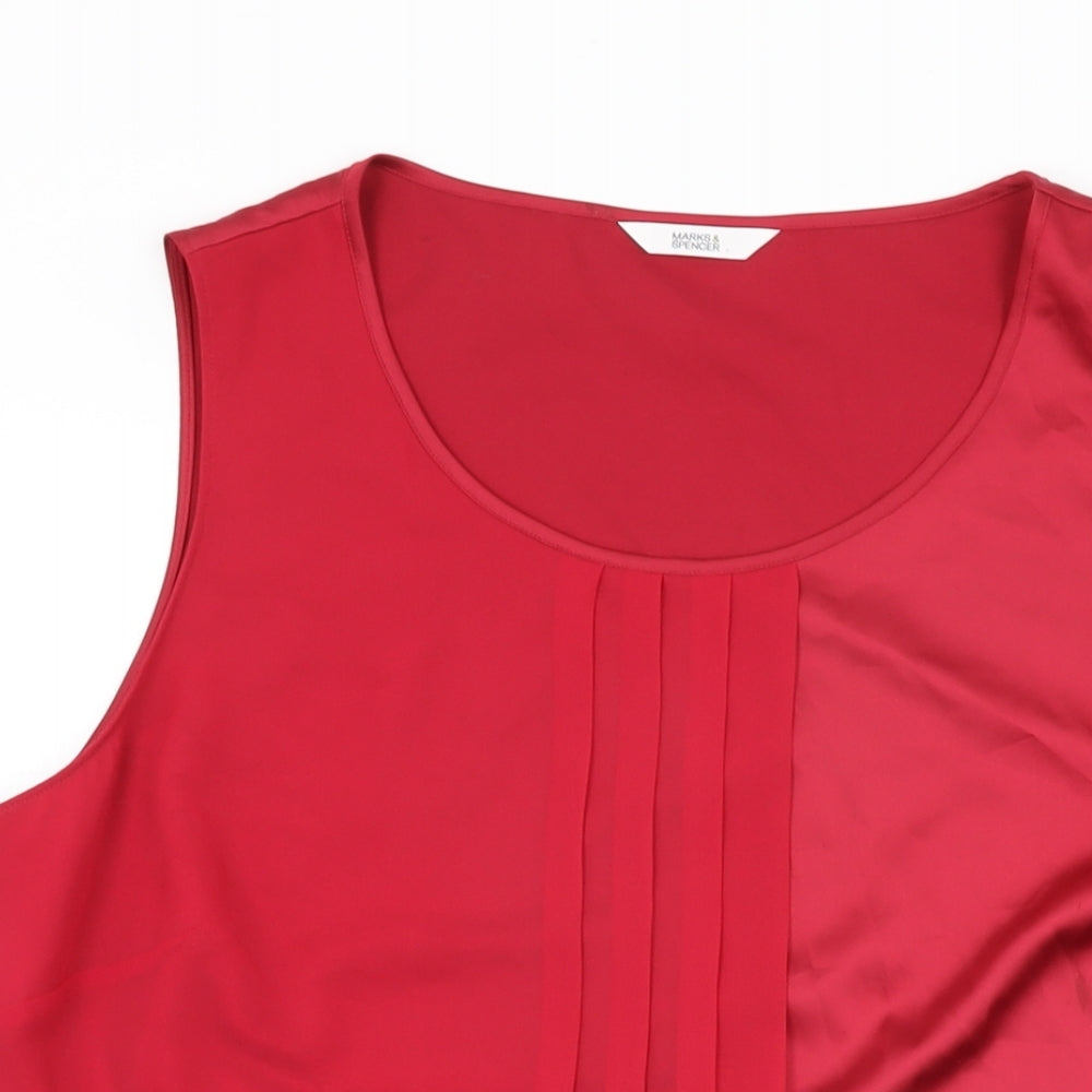 Womens UK Size 18 Marks and Spencer Red Basic Blouse