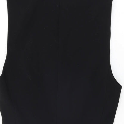 Zara Womens Black Polyester Mini Size S Round Neck Zip