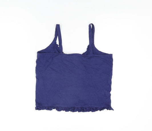 Avenue Womens Blue Cotton Basic T-Shirt Size 12 Scoop Neck