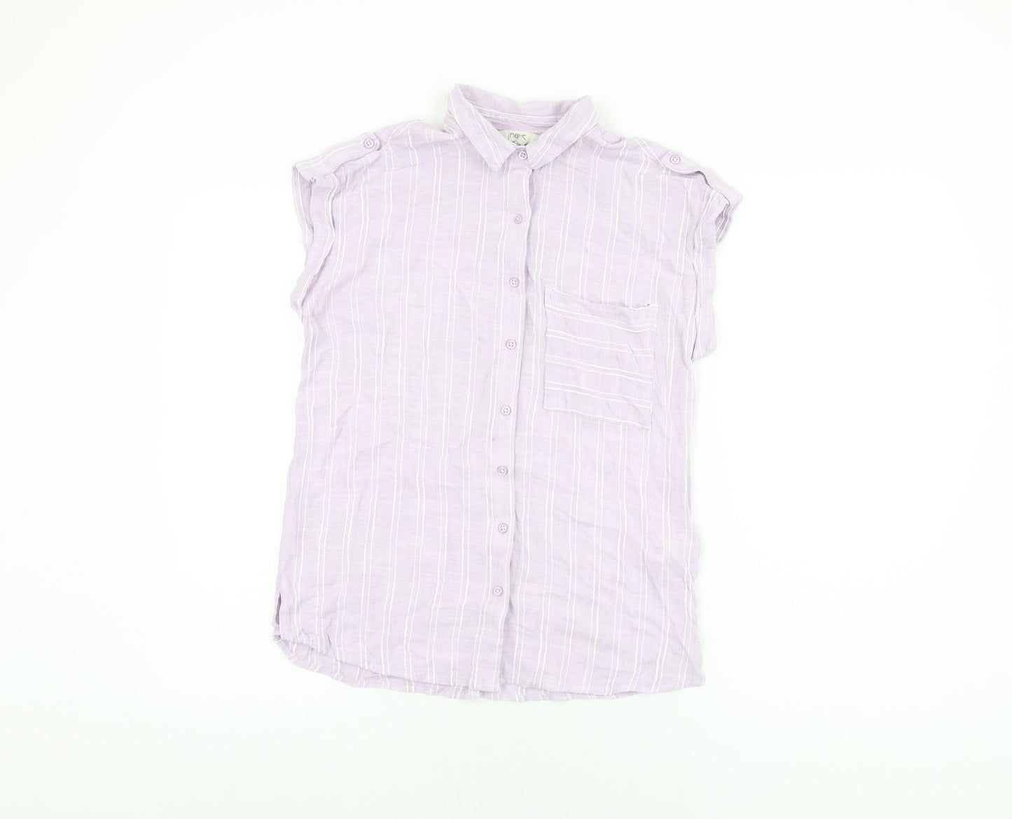 Womens UK Size 10 NEXT Purple Basic Button-Up