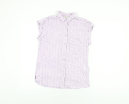 Womens UK Size 10 NEXT Purple Basic Button-Up