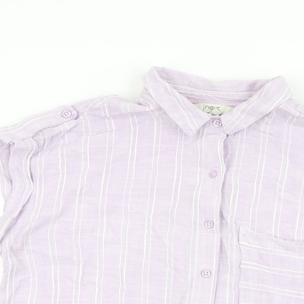 Womens UK Size 10 NEXT Purple Basic Button-Up