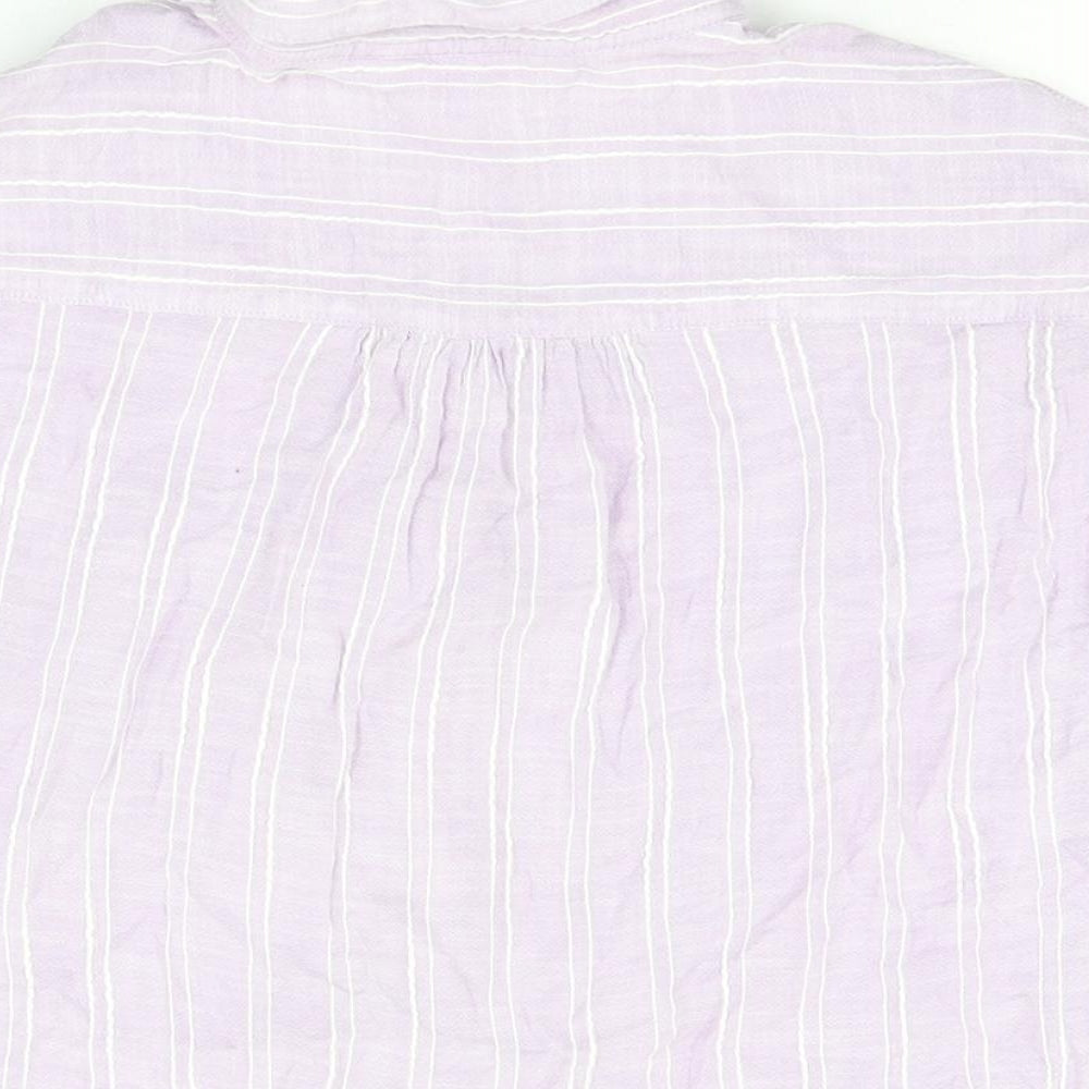 Womens UK Size 10 NEXT Purple Basic Button-Up