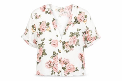 Womens UK Size 8 New Look White Basic Button-Up