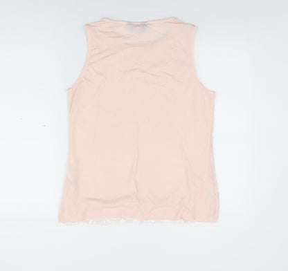 Womens UK Size 14 Dorothy Perkins Pink Basic T-Shirt