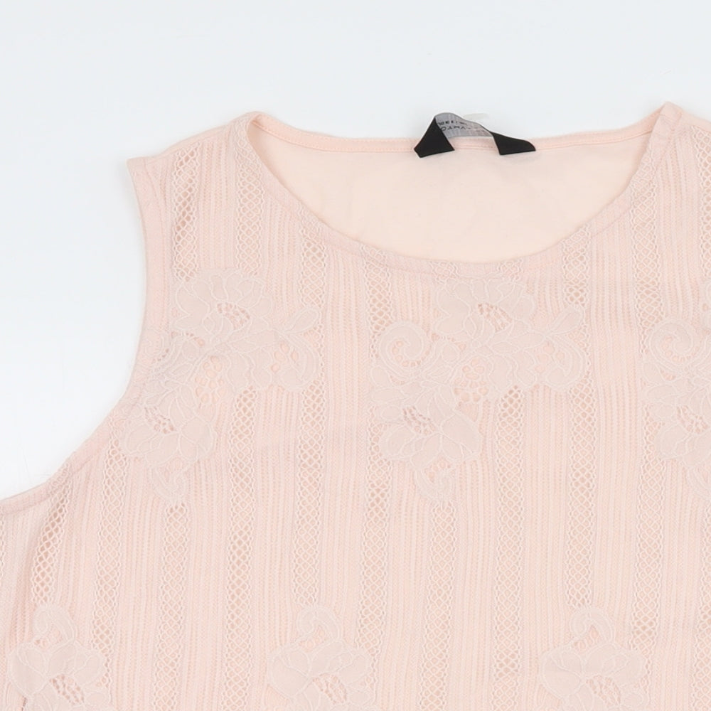 Womens UK Size 14 Dorothy Perkins Pink Basic T-Shirt