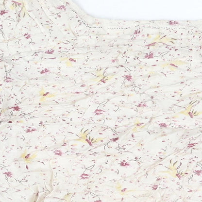 Womens UK Size 10 Label Lab Ivory Basic T-Shirt