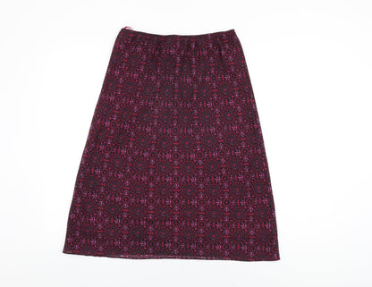 AMARANTO Womens Pink Geometric Polyester Flare Skirt Size 12