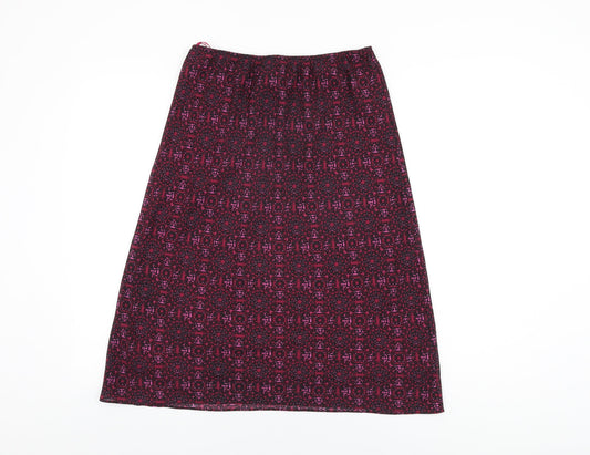AMARANTO Womens Pink Geometric Polyester Flare Skirt Size 12