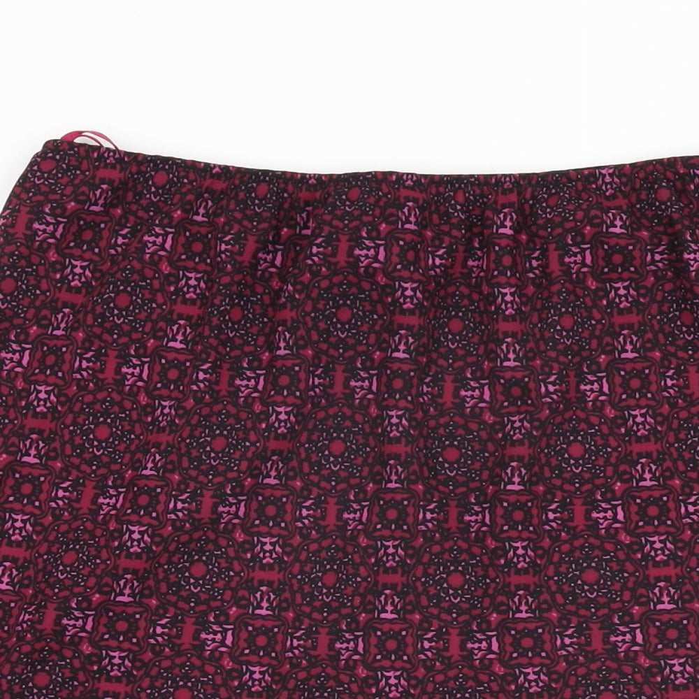 AMARANTO Womens Pink Geometric Polyester Flare Skirt Size 12