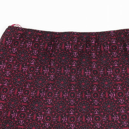 AMARANTO Womens Pink Geometric Polyester Flare Skirt Size 12