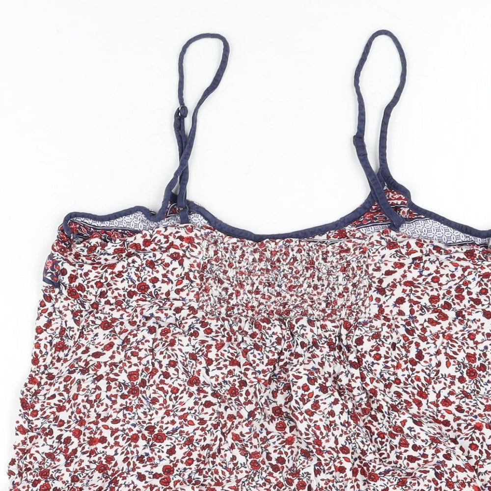 Marks and Spencer Womens White Floral Viscose Top Pyjama Top Size 8
