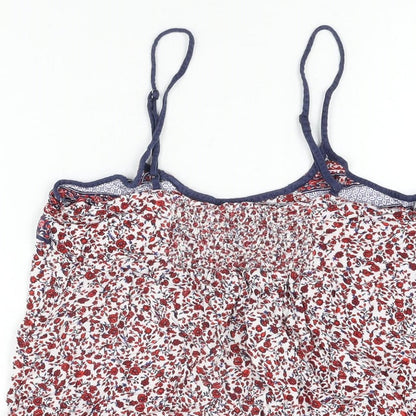 Marks and Spencer Womens White Floral Viscose Top Pyjama Top Size 8