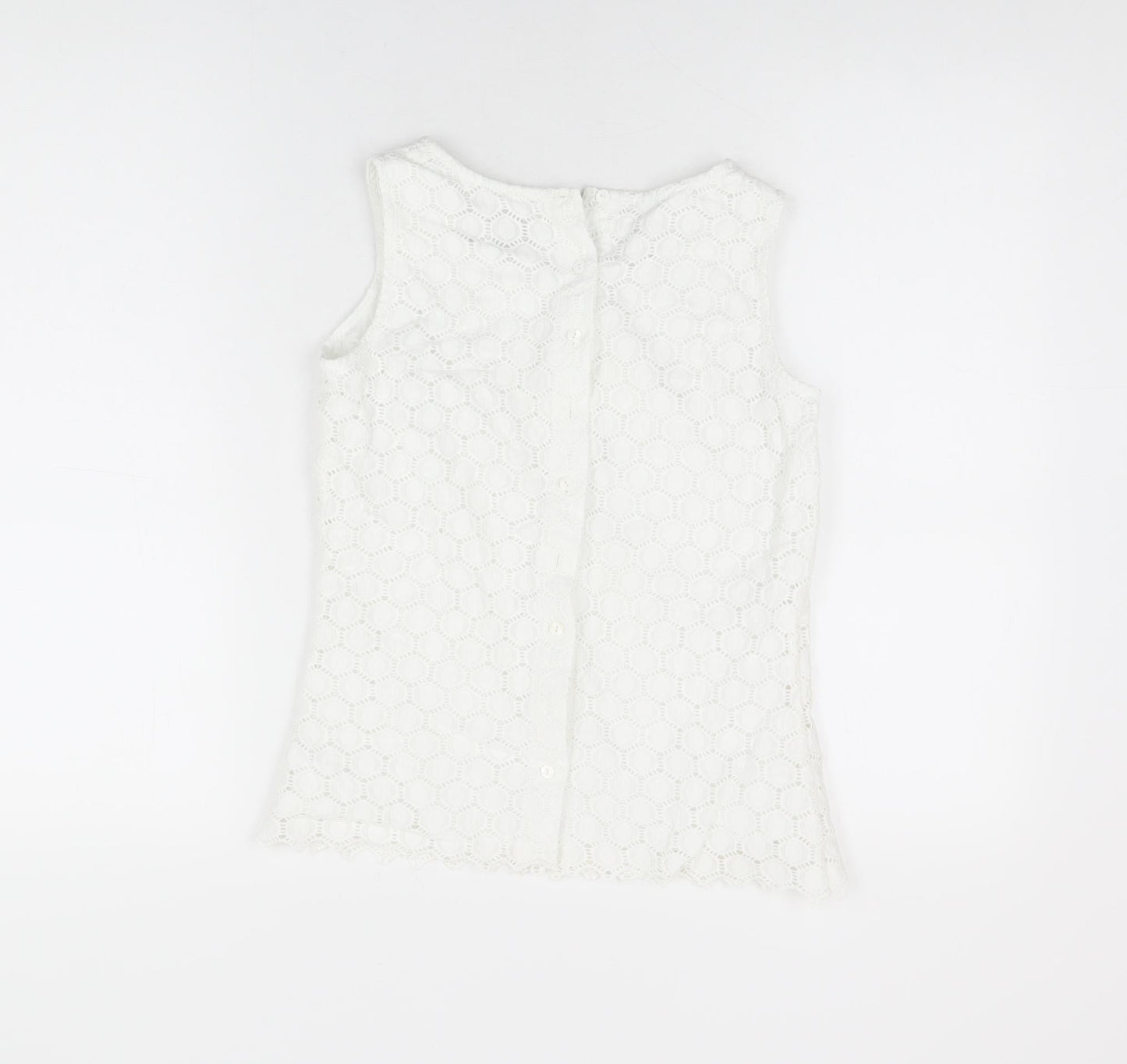 Womens UK Size 8 Pure White Basic T-Shirt