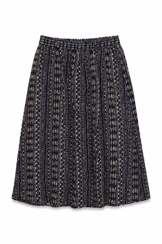 Classic Collection Womens Blue Geometric Viscose Swing Skirt Size 16