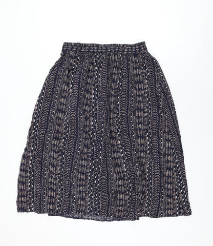 Classic Collection Womens Blue Geometric Viscose Swing Skirt Size 16