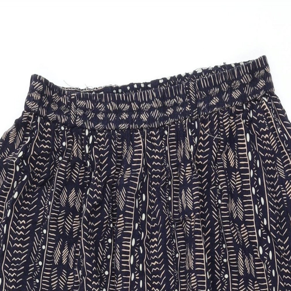 Classic Collection Womens Blue Geometric Viscose Swing Skirt Size 16