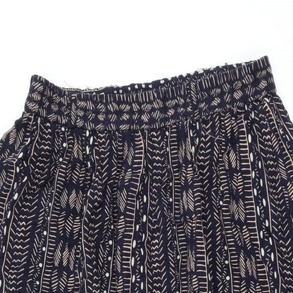 Classic Collection Womens Blue Geometric Viscose Swing Skirt Size 16
