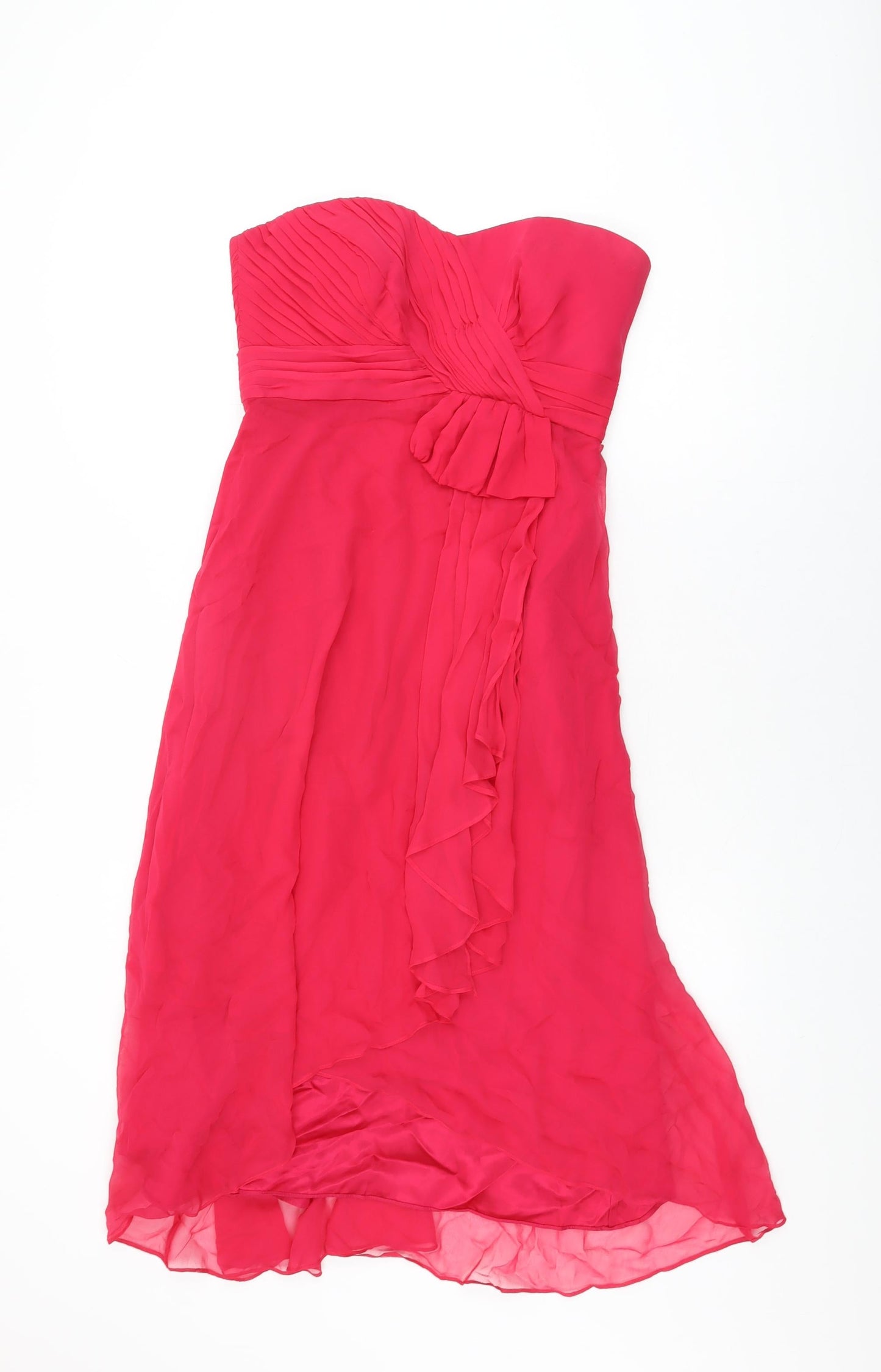 Coast Womens Pink Silk Shift Size 10 Off the Shoulder Zip