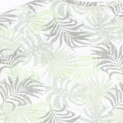 Bonmarché Womens Green Geometric Polyester Basic T-Shirt Size 16 Round Neck