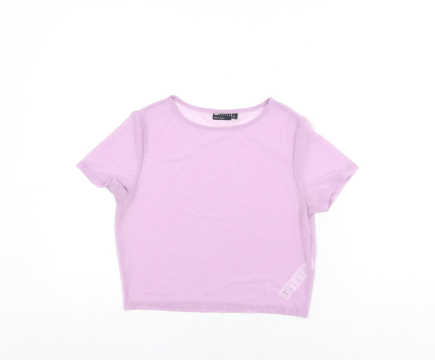 Womens UK Size 12 ASOS Purple Cropped T-Shirt