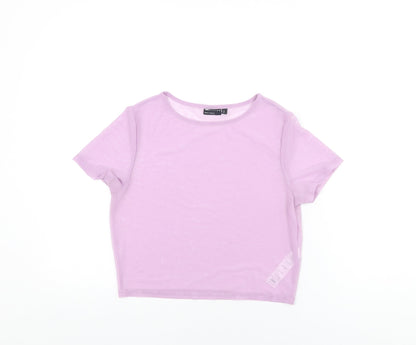 Womens UK Size 12 ASOS Purple Cropped T-Shirt