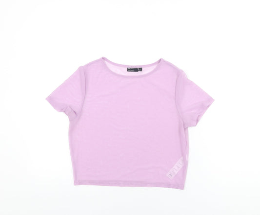 Womens UK Size 12 ASOS Purple Cropped T-Shirt