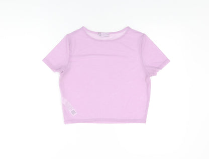 Womens UK Size 12 ASOS Purple Cropped T-Shirt