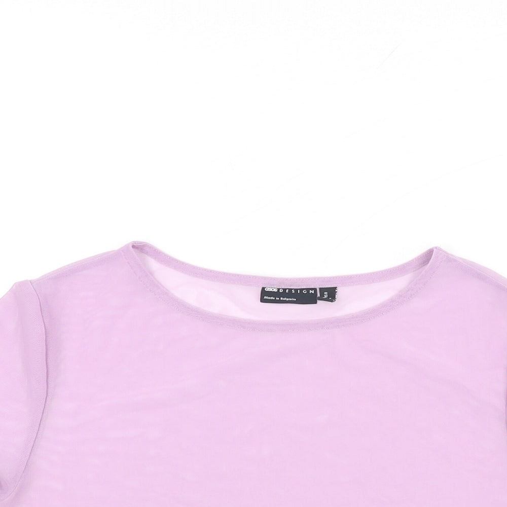 Womens UK Size 12 ASOS Purple Cropped T-Shirt