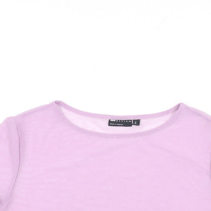 Womens UK Size 12 ASOS Purple Cropped T-Shirt
