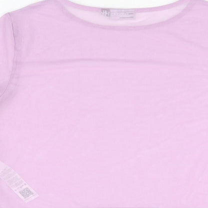 Womens UK Size 12 ASOS Purple Cropped T-Shirt