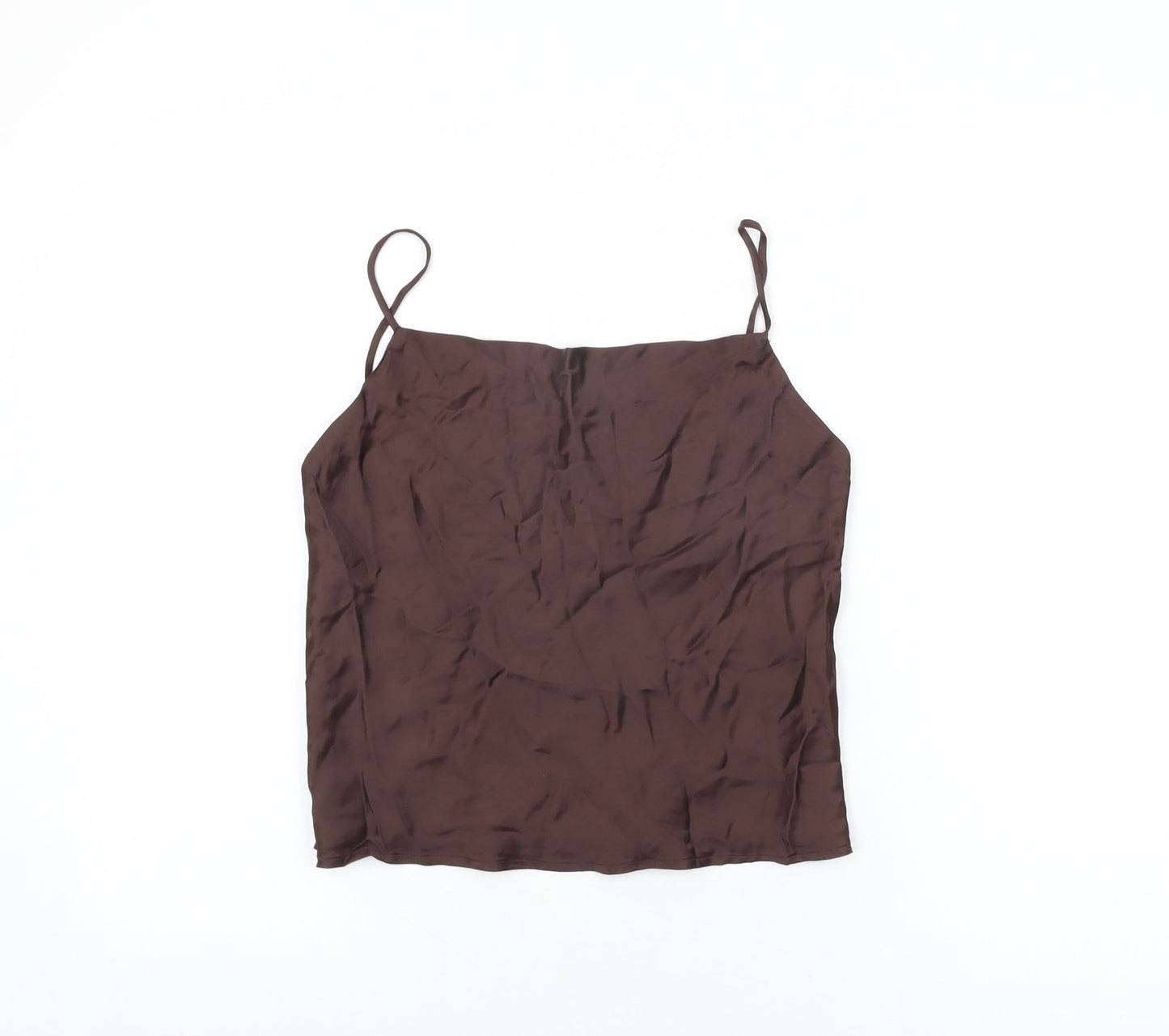 Womens UK Size S Zara Brown Camisole T-Shirt