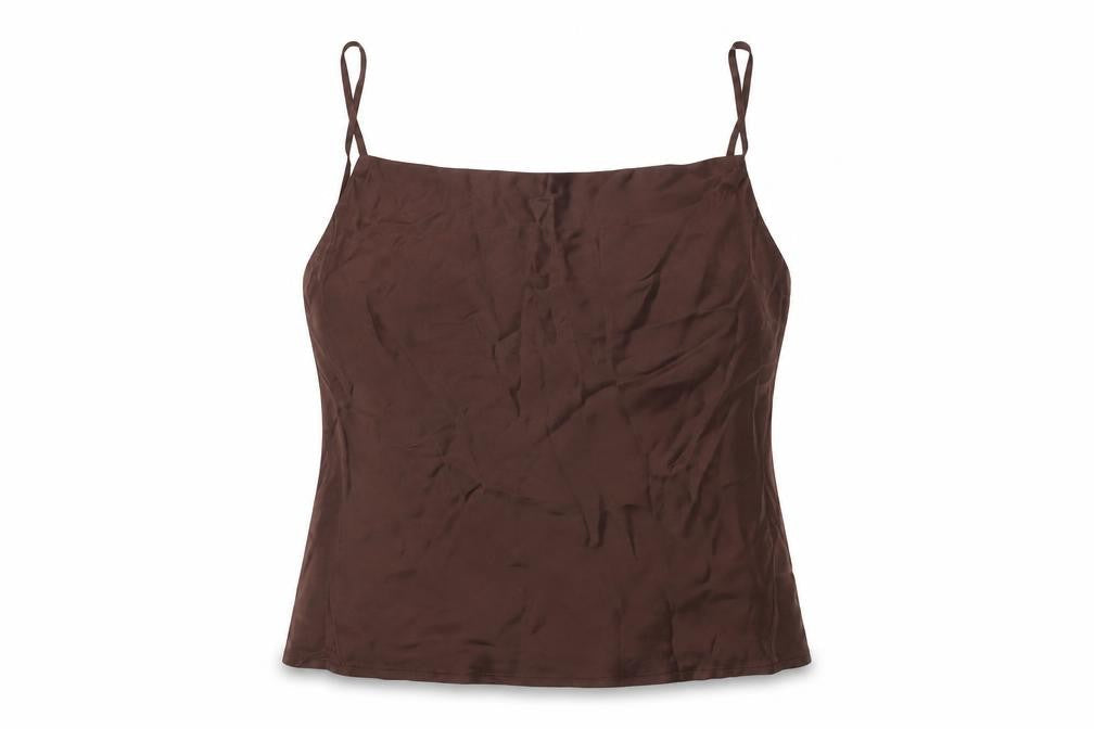 Womens UK Size S Zara Brown Camisole T-Shirt