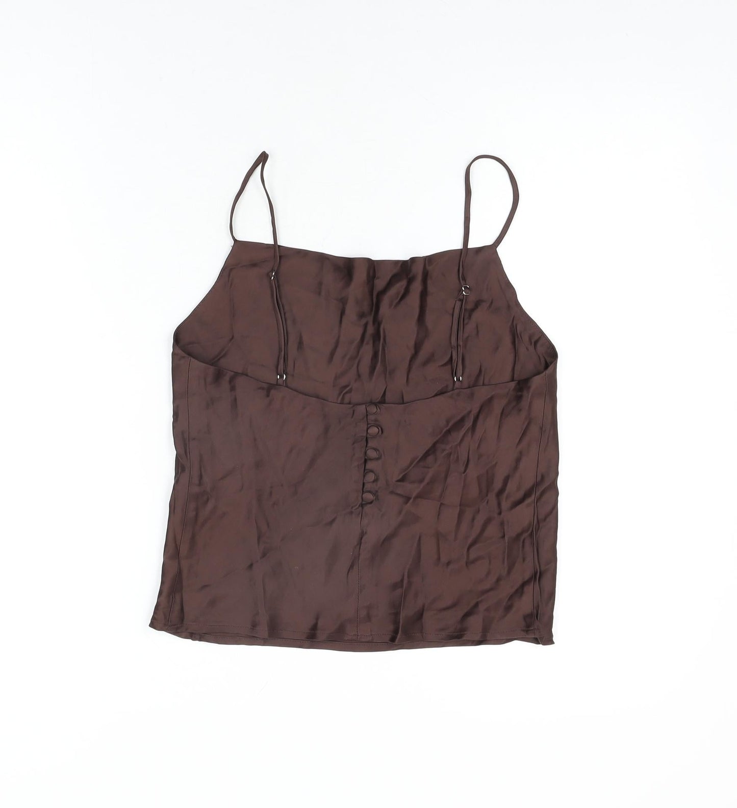 Womens UK Size S Zara Brown Camisole T-Shirt
