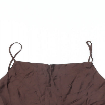 Womens UK Size S Zara Brown Camisole T-Shirt