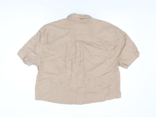 Womens UK Size 14 ASOS Brown Basic Button-Up
