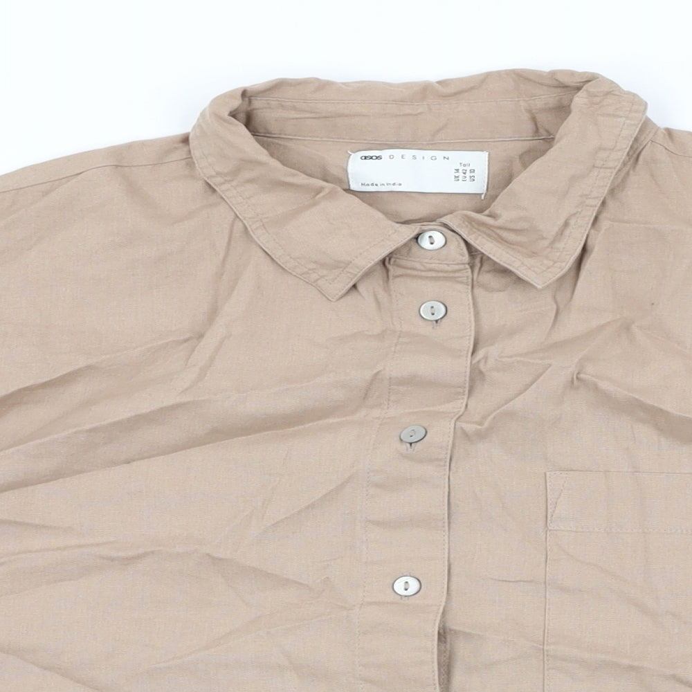 Womens UK Size 14 ASOS Brown Basic Button-Up
