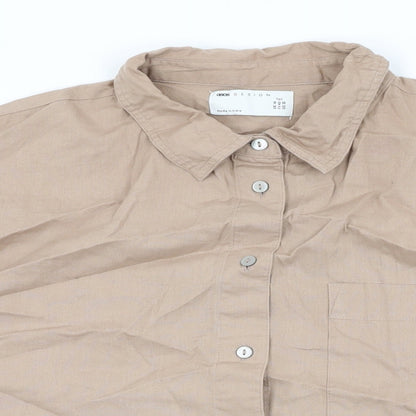 Womens UK Size 14 ASOS Brown Basic Button-Up