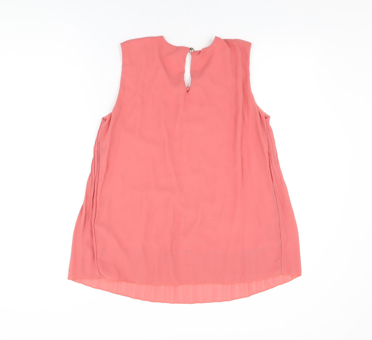 Sabrina Diamanti Womens Pink Polyester Basic Blouse Size M Round Neck