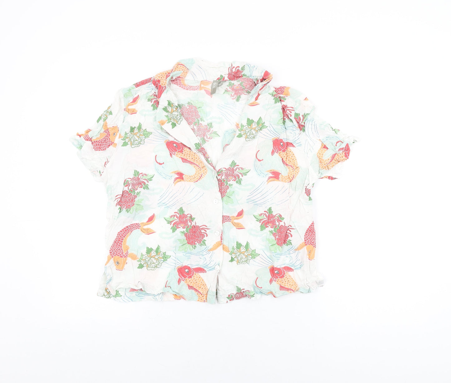 Womens UK Size 12 ASOS White Basic Button-Up