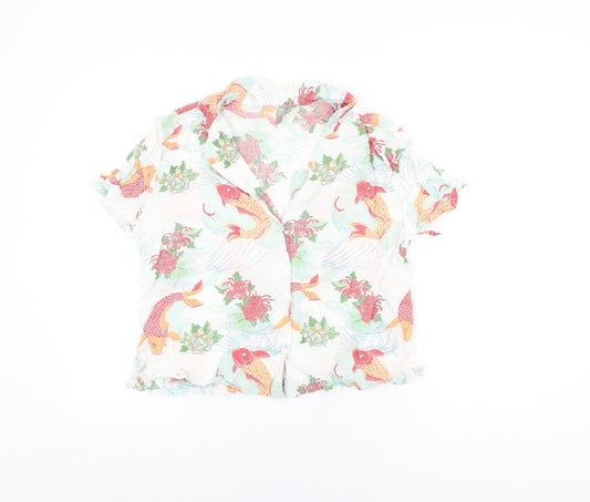 Womens UK Size 12 ASOS White Basic Button-Up
